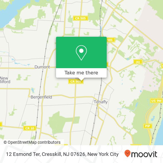 Mapa de 12 Esmond Ter, Cresskill, NJ 07626