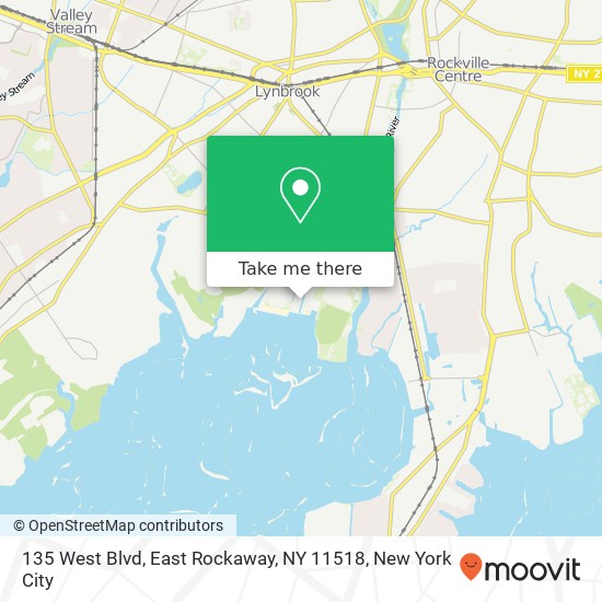 Mapa de 135 West Blvd, East Rockaway, NY 11518