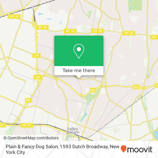 Plain & Fancy Dog Salon, 1593 Dutch Broadway map