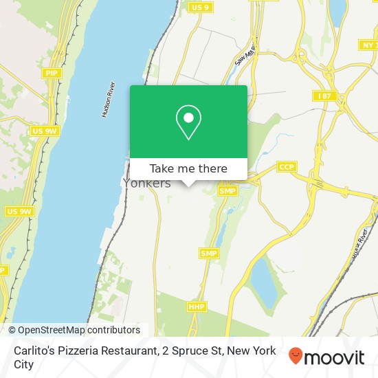Carlito's Pizzeria Restaurant, 2 Spruce St map
