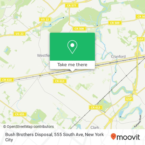 Mapa de Bush Brothers Disposal, 555 South Ave