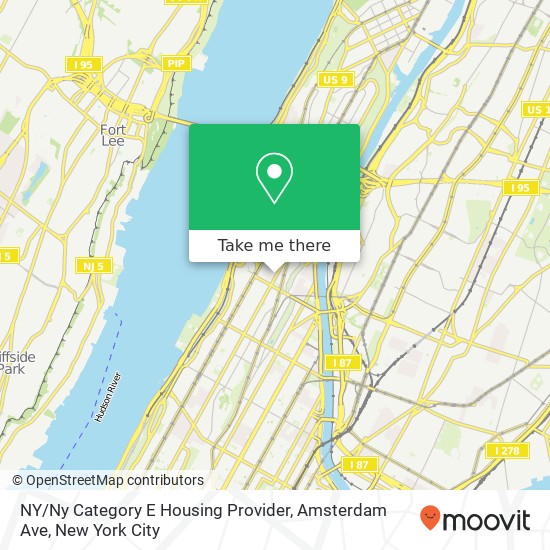 NY / Ny Category E Housing Provider, Amsterdam Ave map