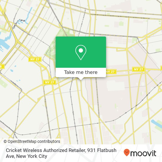 Mapa de Cricket Wireless Authorized Retailer, 931 Flatbush Ave