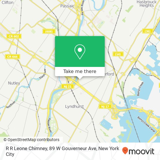 Mapa de R R Leone Chimney, 89 W Gouverneur Ave