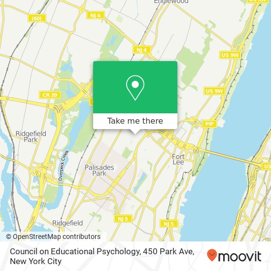 Mapa de Council on Educational Psychology, 450 Park Ave