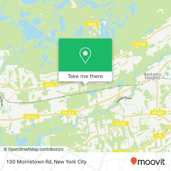 Mapa de 100 Morristown Rd, Gillette, <B>NJ< / B> 07933