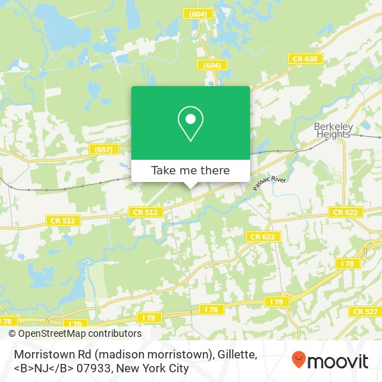 Morristown Rd (madison morristown), Gillette, <B>NJ< / B> 07933 map