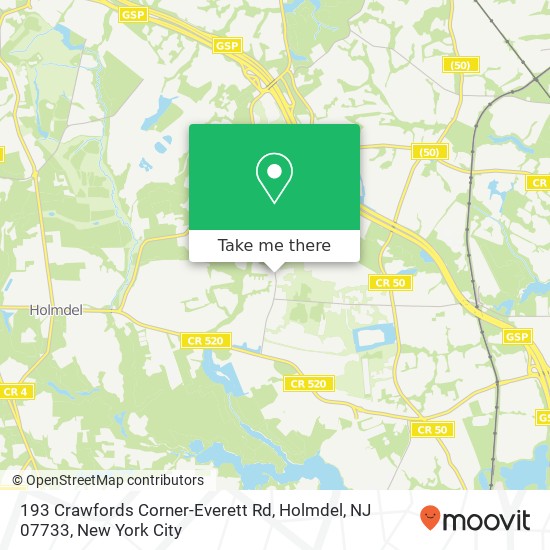 193 Crawfords Corner-Everett Rd, Holmdel, NJ 07733 map