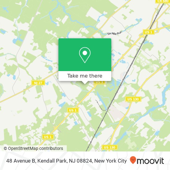 Mapa de 48 Avenue B, Kendall Park, NJ 08824