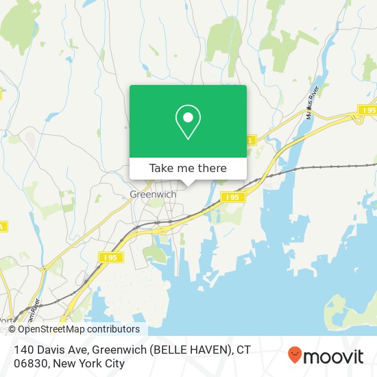 140 Davis Ave, Greenwich (BELLE HAVEN), CT 06830 map