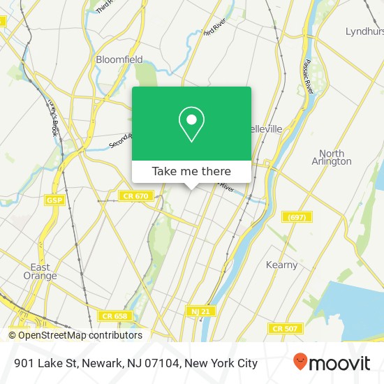 Mapa de 901 Lake St, Newark, NJ 07104