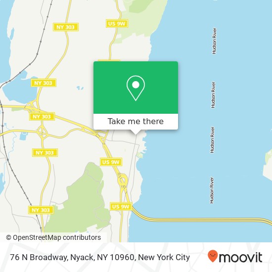 Mapa de 76 N Broadway, Nyack, NY 10960