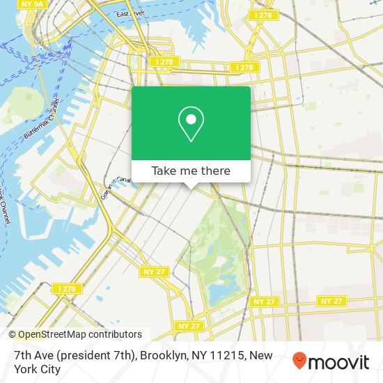 Mapa de 7th Ave (president 7th), Brooklyn, NY 11215
