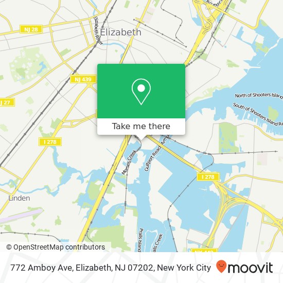 Mapa de 772 Amboy Ave, Elizabeth, NJ 07202