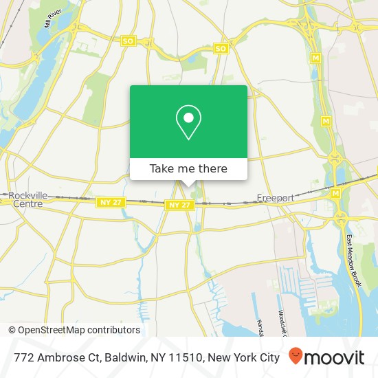 Mapa de 772 Ambrose Ct, Baldwin, NY 11510