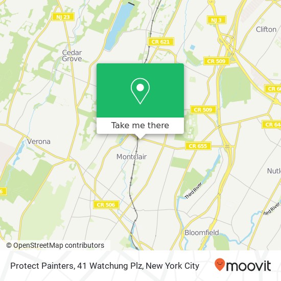 Protect Painters, 41 Watchung Plz map