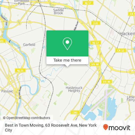 Best in Town Moving, 63 Roosevelt Ave map