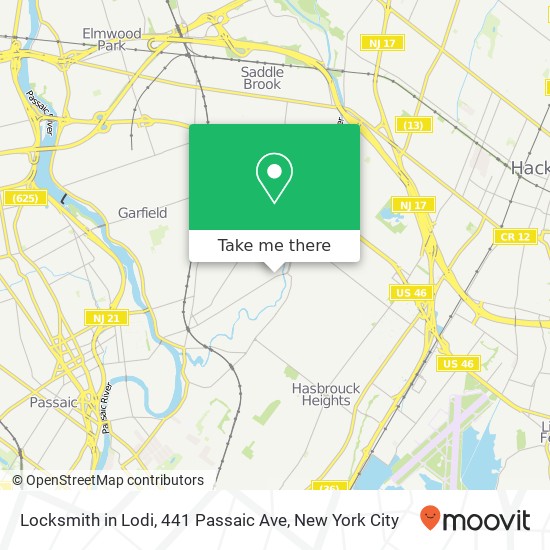 Locksmith in Lodi, 441 Passaic Ave map