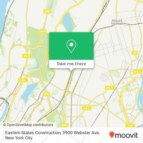Mapa de Eastern States Construction, 3900 Webster Ave