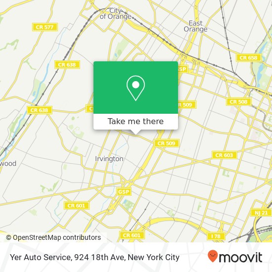 Mapa de Yer Auto Service, 924 18th Ave