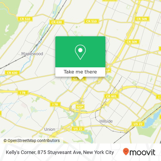 Mapa de Kelly's Corner, 875 Stuyvesant Ave