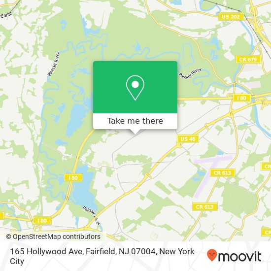 Mapa de 165 Hollywood Ave, Fairfield, NJ 07004