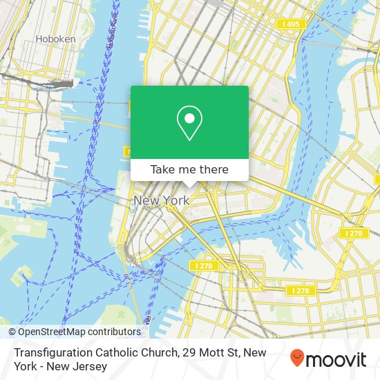 Mapa de Transfiguration Catholic Church, 29 Mott St
