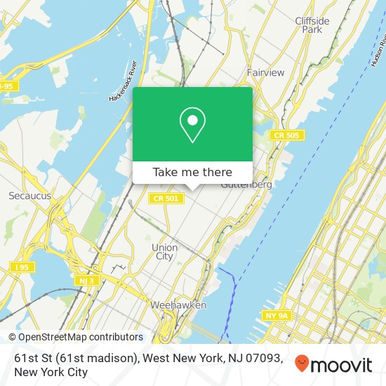 61st St (61st madison), West New York, NJ 07093 map