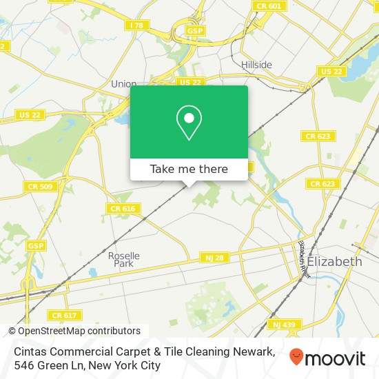 Mapa de Cintas Commercial Carpet & Tile Cleaning Newark, 546 Green Ln