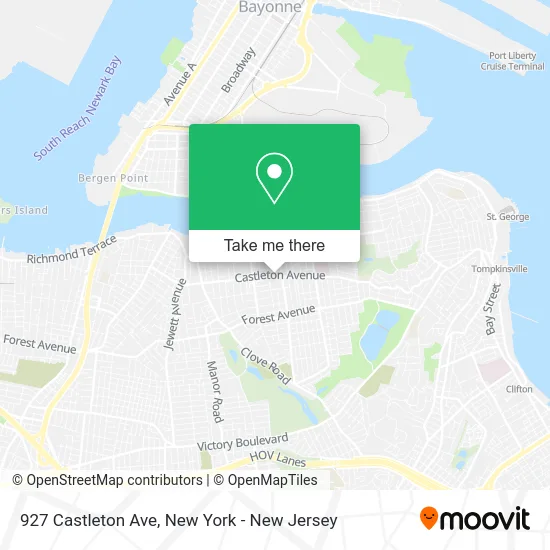 927 Castleton Ave map