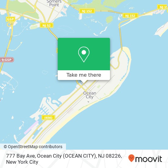 Mapa de 777 Bay Ave, Ocean City (OCEAN CITY), NJ 08226