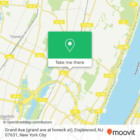 Mapa de Grand Ave (grand ave at honeck st), Englewood, NJ 07631