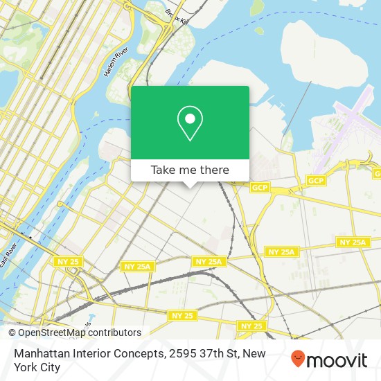 Mapa de Manhattan Interior Concepts, 2595 37th St