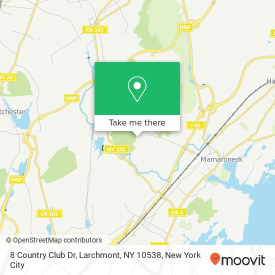 Mapa de 8 Country Club Dr, Larchmont, NY 10538