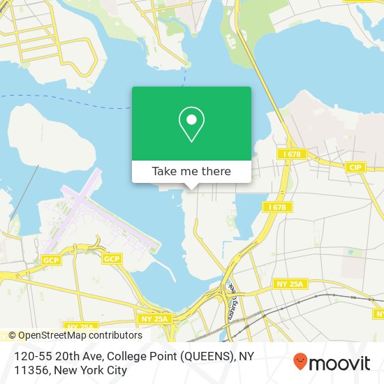 Mapa de 120-55 20th Ave, College Point (QUEENS), NY 11356
