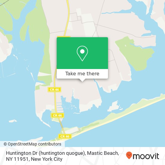 Mapa de Huntington Dr (huntington quogue), Mastic Beach, NY 11951