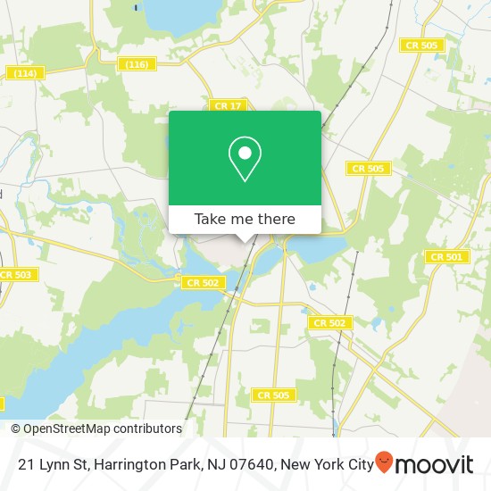 Mapa de 21 Lynn St, Harrington Park, NJ 07640