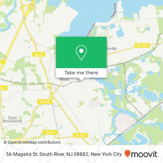 Mapa de 56 Mageira St, South River, NJ 08882