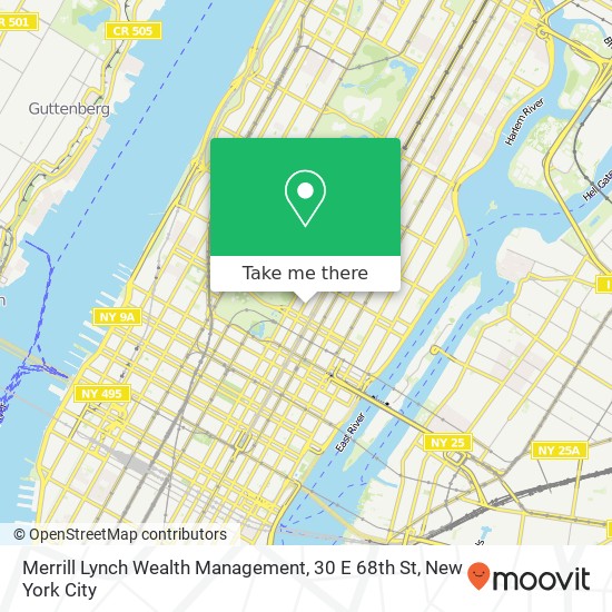 Mapa de Merrill Lynch Wealth Management, 30 E 68th St