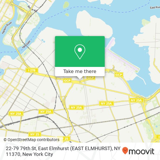 Mapa de 22-79 79th St, East Elmhurst (EAST ELMHURST), NY 11370