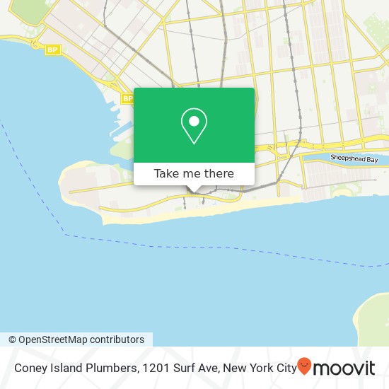 Mapa de Coney Island Plumbers, 1201 Surf Ave