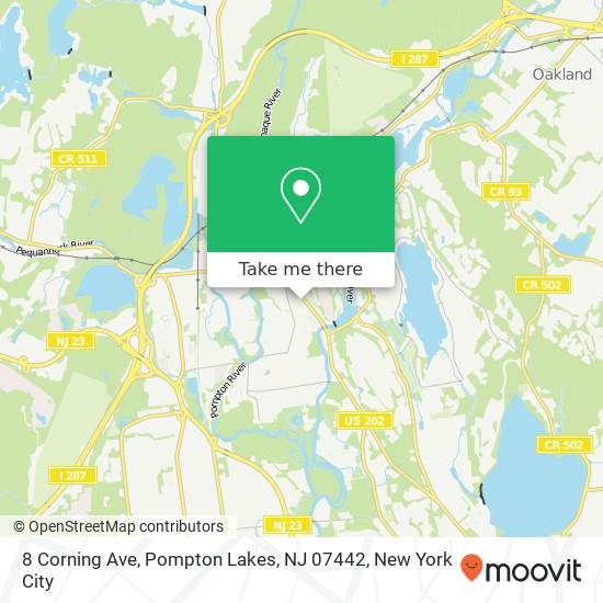 Mapa de 8 Corning Ave, Pompton Lakes, NJ 07442