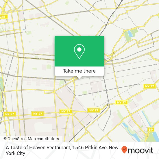 A Taste of Heaven Restaurant, 1546 Pitkin Ave map