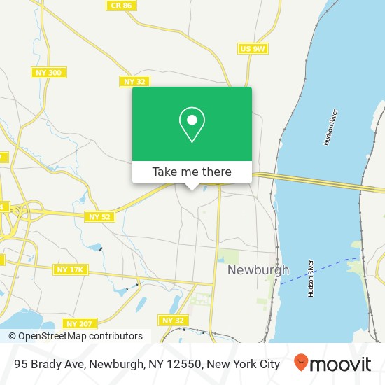 Mapa de 95 Brady Ave, Newburgh, NY 12550