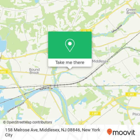 Mapa de 158 Melrose Ave, Middlesex, NJ 08846