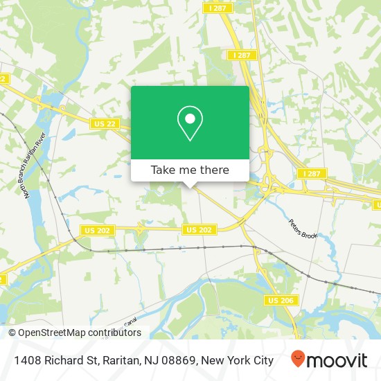Mapa de 1408 Richard St, Raritan, NJ 08869