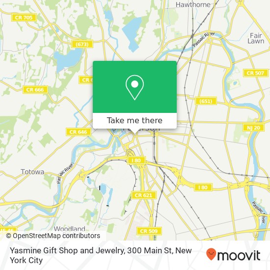 Yasmine Gift Shop and Jewelry, 300 Main St map