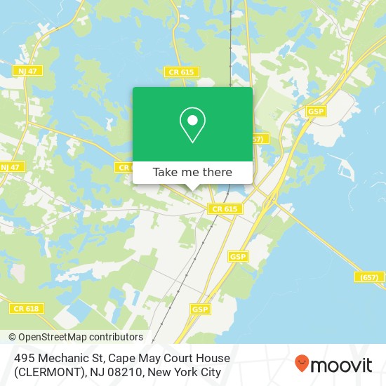 495 Mechanic St, Cape May Court House (CLERMONT), NJ 08210 map