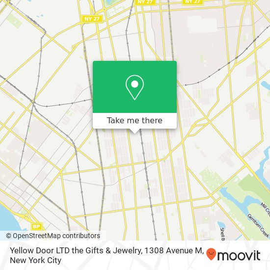 Mapa de Yellow Door LTD the Gifts & Jewelry, 1308 Avenue M