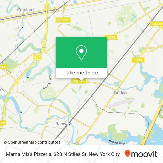 Mapa de Mama Mia's Pizzeria, 628 N Stiles St